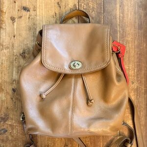 Coach Tan Leather Backpack